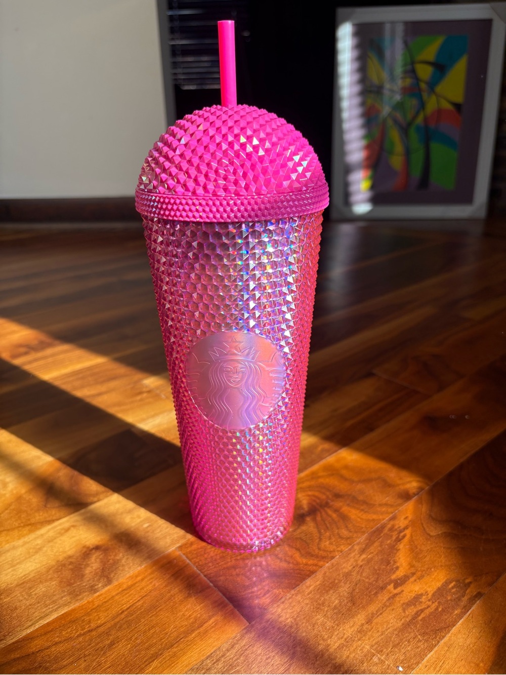 Starbucks Hot Pink Studded Reusable Tumbler with Straw